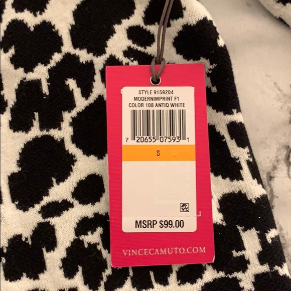 Vince Camuto White Leopard Jacquard Bolero - S - Picture 4 of 4